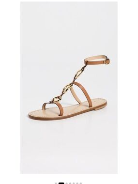 NIB Women’s Tan Chain-Link Ankle-Strap Sandals size 9